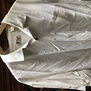 Men's Vintage Silk Tone on Tone Cream Camp Shirt